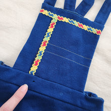 Load image into Gallery viewer, Vintage 70s Her Majesty Blue Pinafore Dress 4t-6 *flaw
