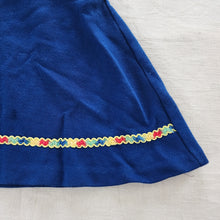 Load image into Gallery viewer, Vintage 70s Her Majesty Blue Pinafore Dress 4t-6 *flaw
