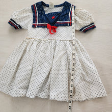 Load image into Gallery viewer, Vintage Sailor Dotted Dress 4t *flaw
