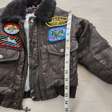 Load image into Gallery viewer, Older Faux Leather Fighter Pilot Jacket 2t/3t
