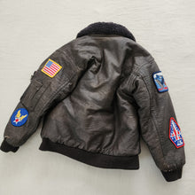 Load image into Gallery viewer, Older Faux Leather Fighter Pilot Jacket 2t/3t
