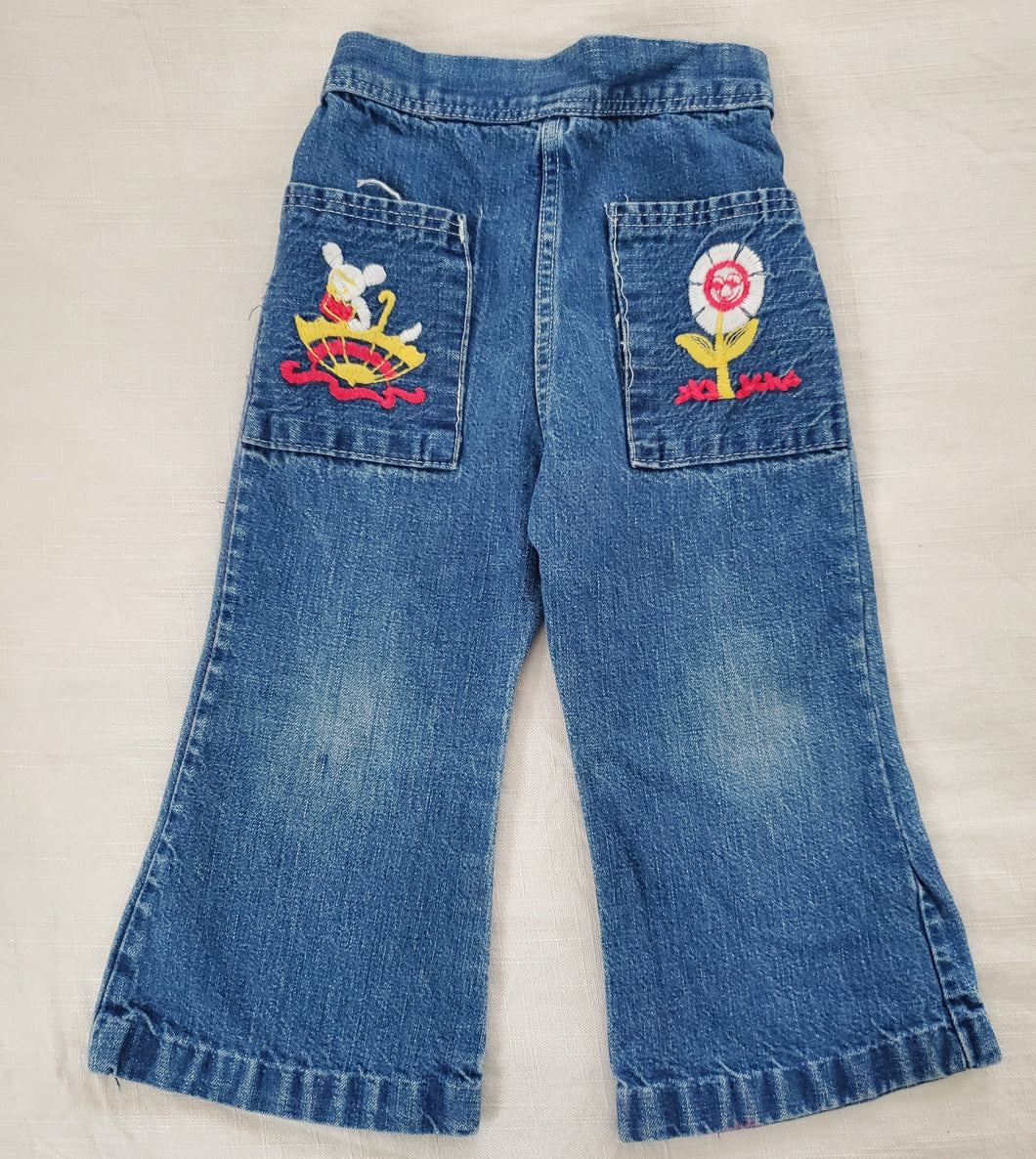 Vintage Mouse & Flower Flared Jeans 2t
