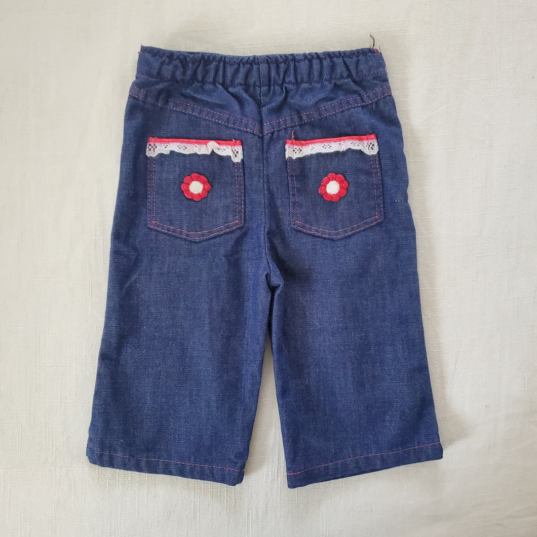 Vintage Girly Wide Leg Jeans 6-9 months