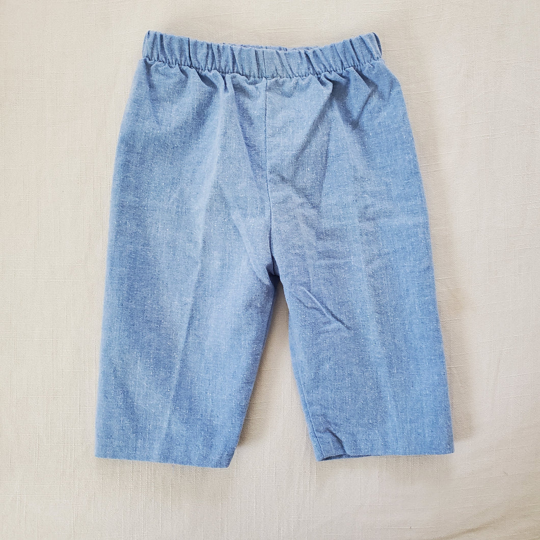 Vintage Blue Elastic Waist Pants 3-6 months