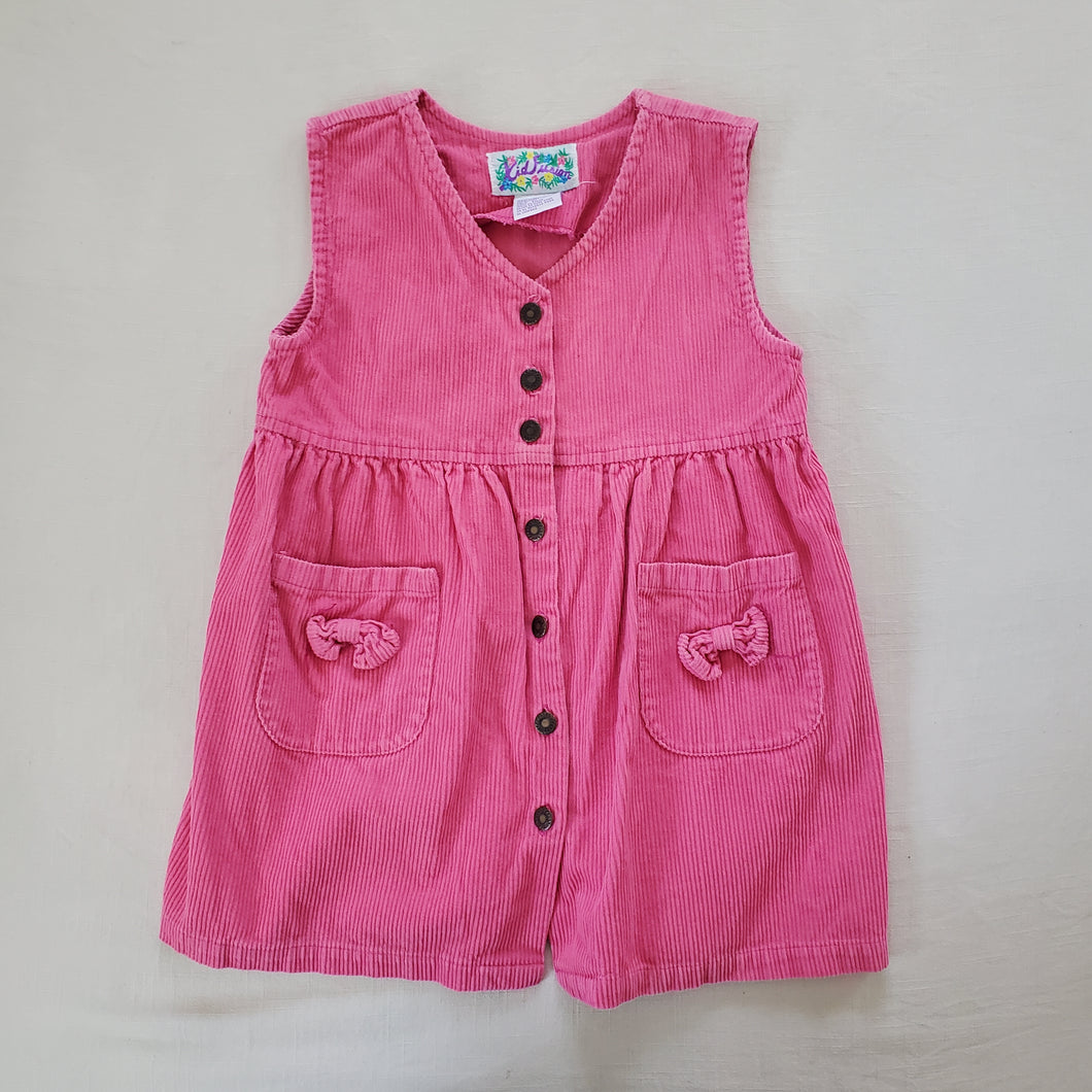 Vintage Pink Cord Sleeveless Dress kids 6