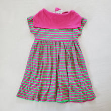 Load image into Gallery viewer, Vintage Pink + Green Striped Dress 4t

