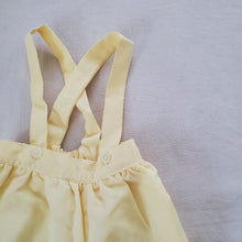 Load image into Gallery viewer, Vintage Yellow Suspender Shorts 18 months
