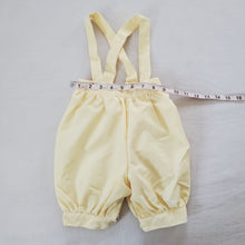 Load image into Gallery viewer, Vintage Yellow Suspender Shorts 18 months
