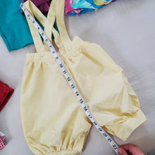 Load image into Gallery viewer, Vintage Yellow Suspender Shorts 18 months
