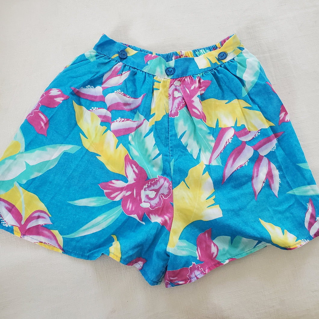 Vintage Tropical Floral Flowy Shorts kids 7
