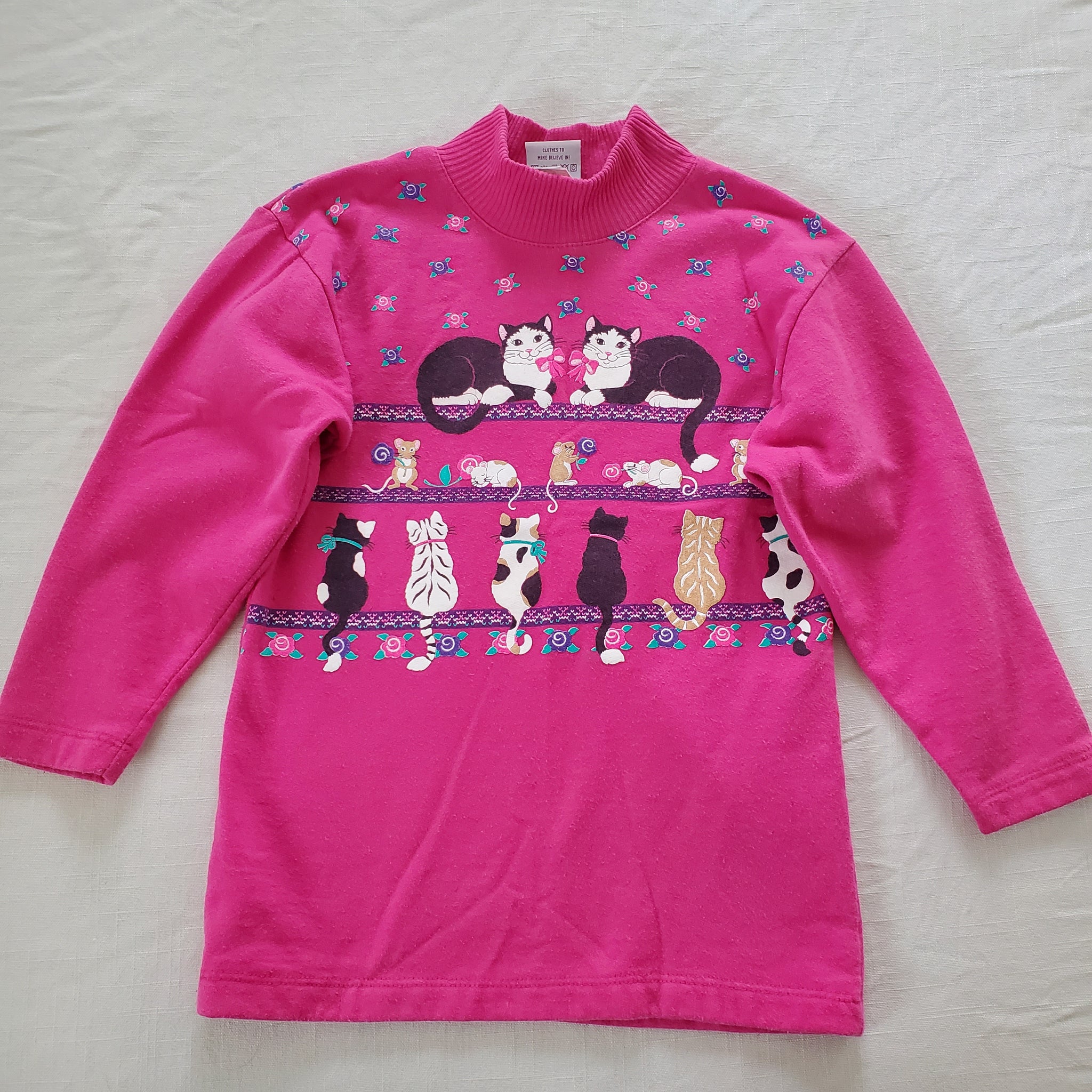 トップス vintage spumoni Vintage Spumoni Cats Pink Long Sleeve/Sweater 5t/6