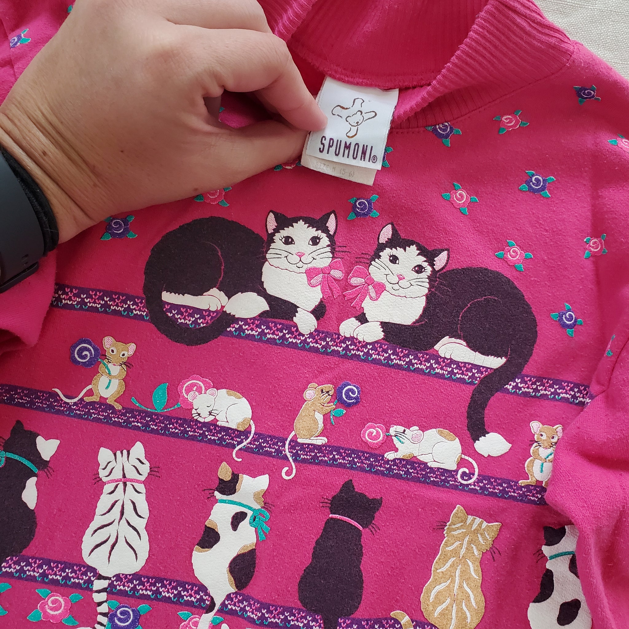 Vintage Spumoni Cats Pink Long Sleeve/Sweater 5t/6 – Nostalgic