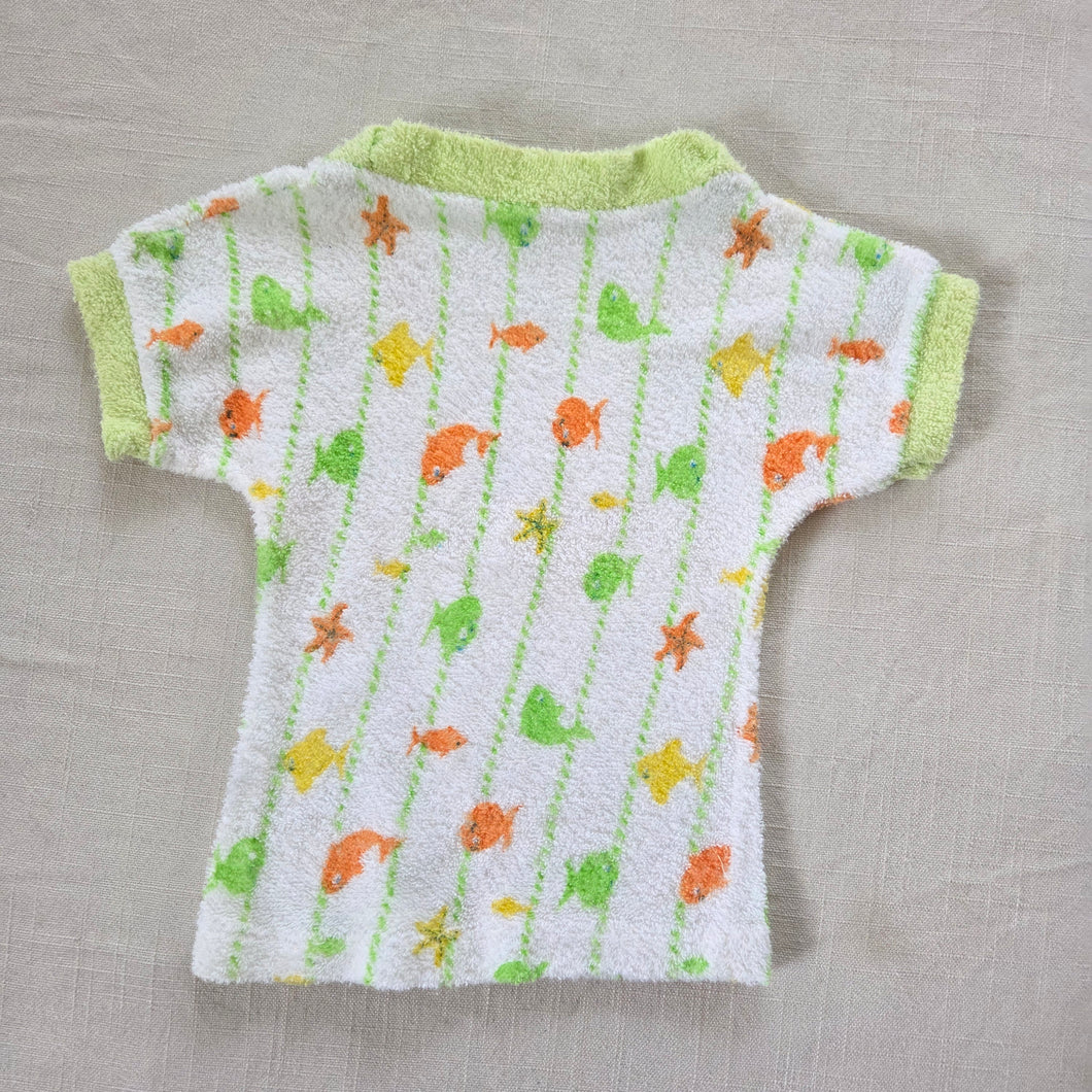 Vintage 60s Fish Terrycloth Shirt 3-6 months