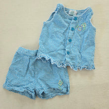 Load image into Gallery viewer, Y2k Seersucker Blue Matching Set 2t
