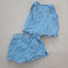 Load image into Gallery viewer, Y2k Seersucker Blue Matching Set 2t
