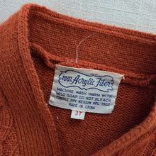 Load image into Gallery viewer, Vintage Rust Cable Knit Cardigan 3t
