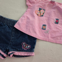 Load image into Gallery viewer, Y2k Butterfly Gignham Top + Shorts Set 0-6 months
