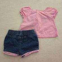 Load image into Gallery viewer, Y2k Butterfly Gignham Top + Shorts Set 0-6 months
