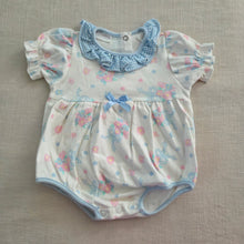 Load image into Gallery viewer, Vintage Flower Bouquet Bows Romper 3-6 months
