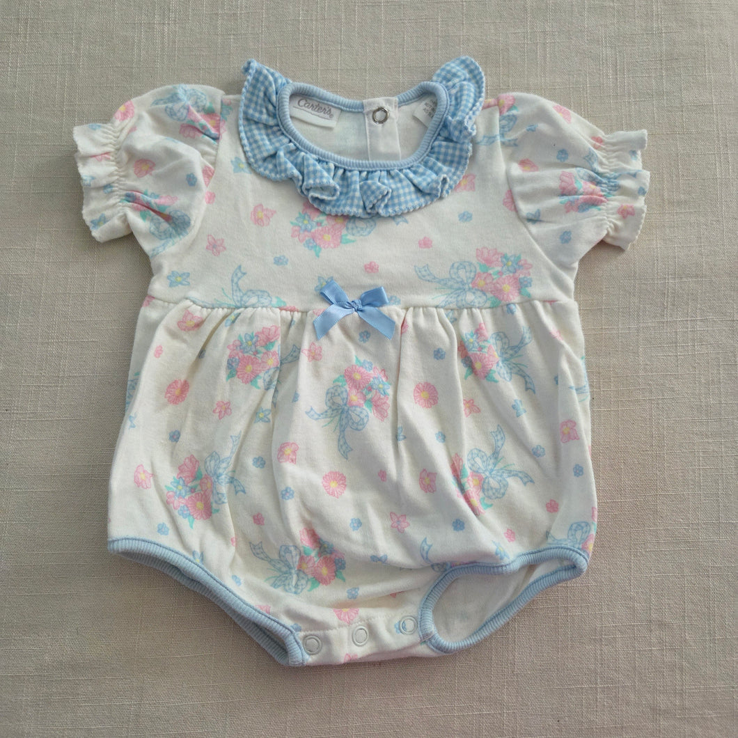 Vintage Flower Bouquet Bows Romper 3-6 months