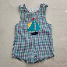 Load image into Gallery viewer, Vintage Sailboat Gingham Jon Jon 2t/3t
