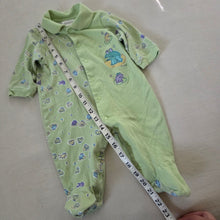 Load image into Gallery viewer, Vintage Frogs Green Footed PJs 6-9 months
