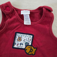 Load image into Gallery viewer, Vintage &quot;Gone Fishing&quot; Red Pantsuit 3-6 months
