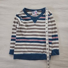 Load image into Gallery viewer, Vintage Gray/Blue Striped Long Sleeve 2t
