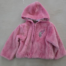 Load image into Gallery viewer, Vintage Y2k Pebbles Flintstones Hooded Faux Fur Coat 2t/3t
