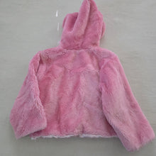 Load image into Gallery viewer, Vintage Y2k Pebbles Flintstones Hooded Faux Fur Coat 2t/3t
