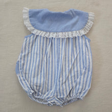 Load image into Gallery viewer, Vintage Girly Striped Romper 9 months
