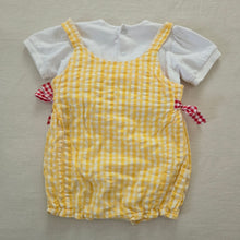 Load image into Gallery viewer, Vintage Mouse Yellow Gingham Romper 24 months
