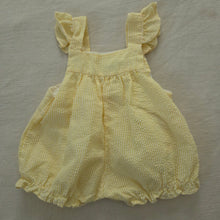 Load image into Gallery viewer, Vintage Swan &amp; Baby Seersucker Romper 3-6 months
