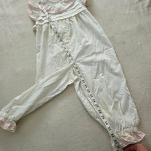 Load image into Gallery viewer, Vintage White &amp; Pink Dotted Pantsuit 4t
