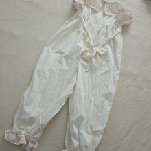 Load image into Gallery viewer, Vintage White &amp; Pink Dotted Pantsuit 4t
