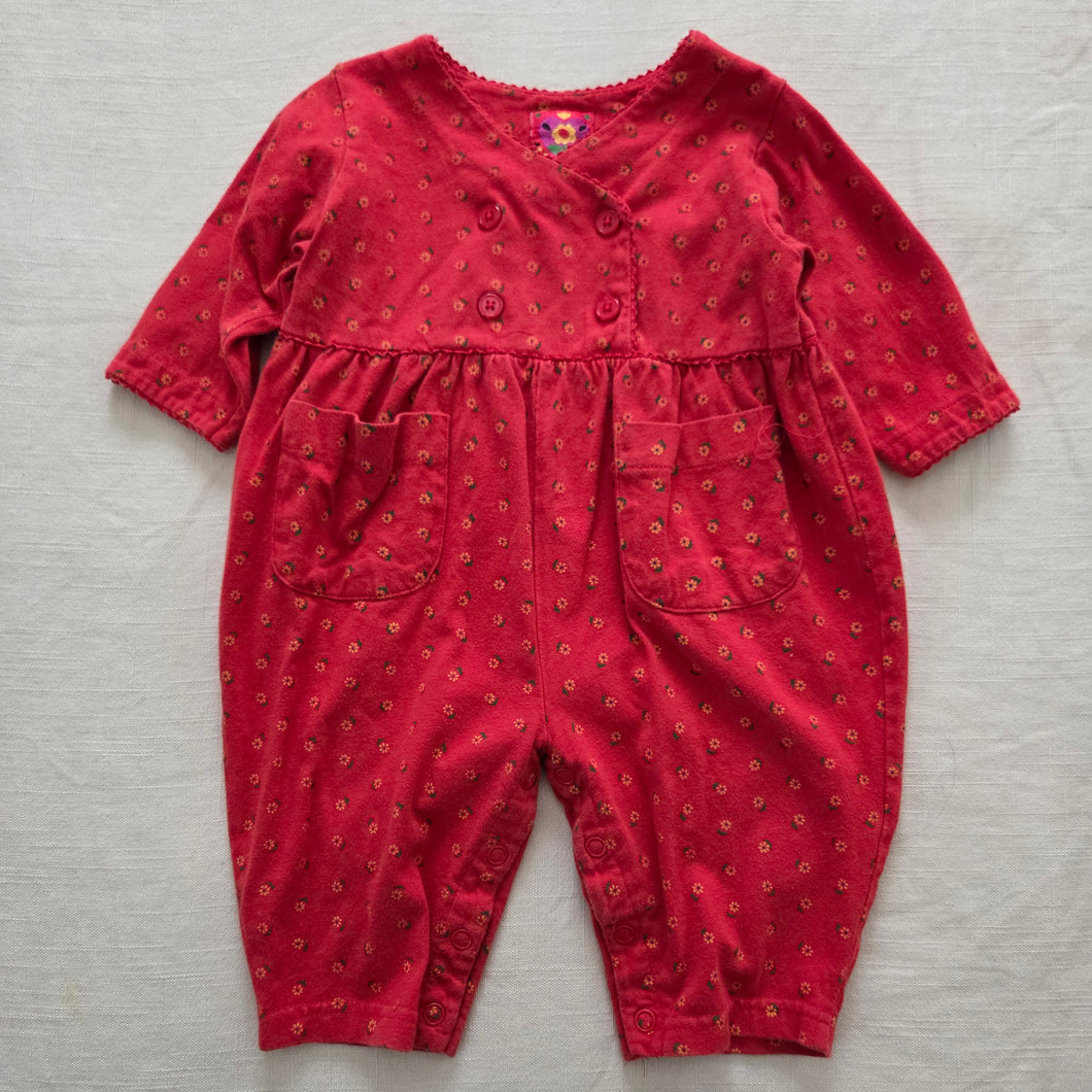 Vintage GAP Red Daisy Floral Bodysuit 3-6 months