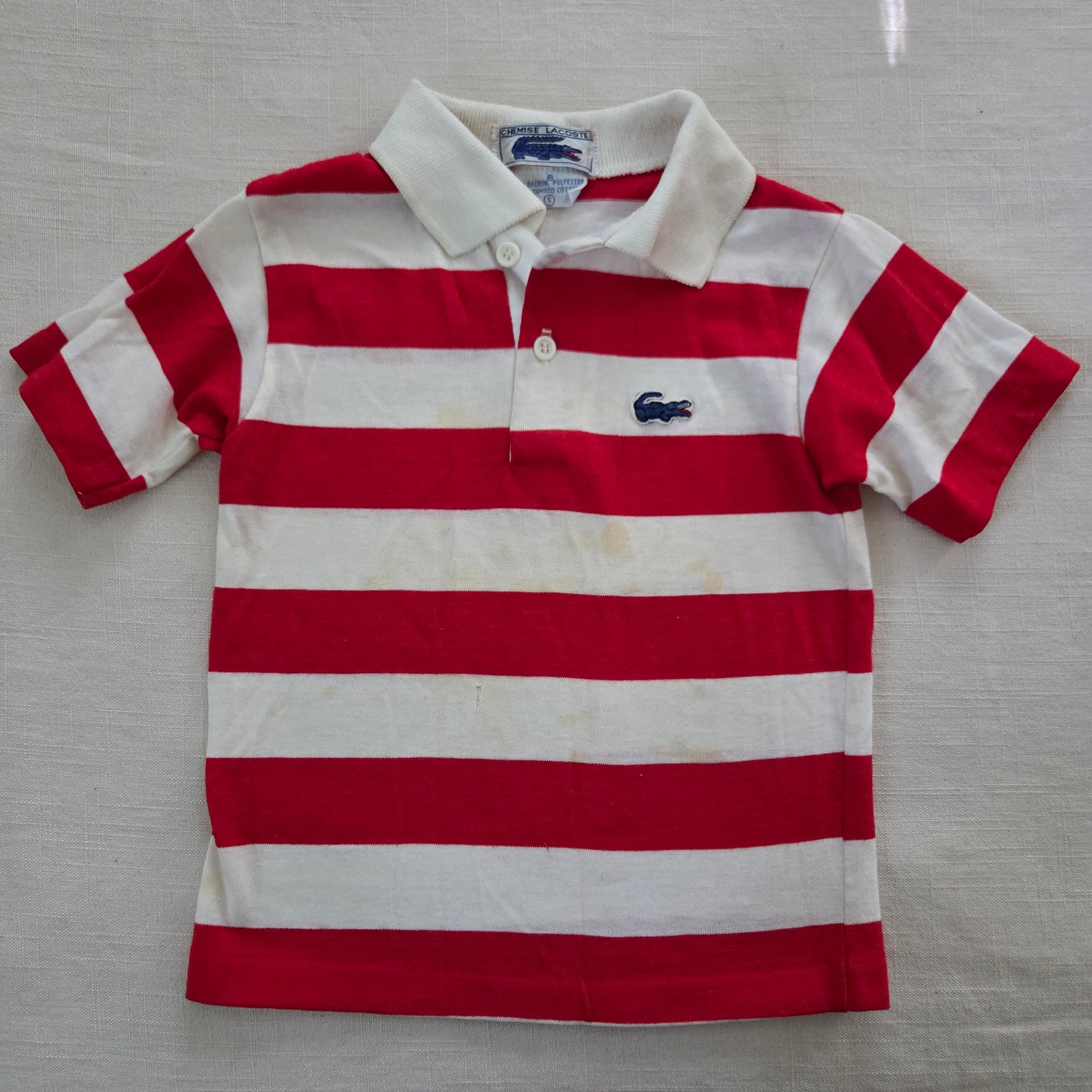Lacoste Red And White Polo Shirt Vintage Lacoste Red/White Striped