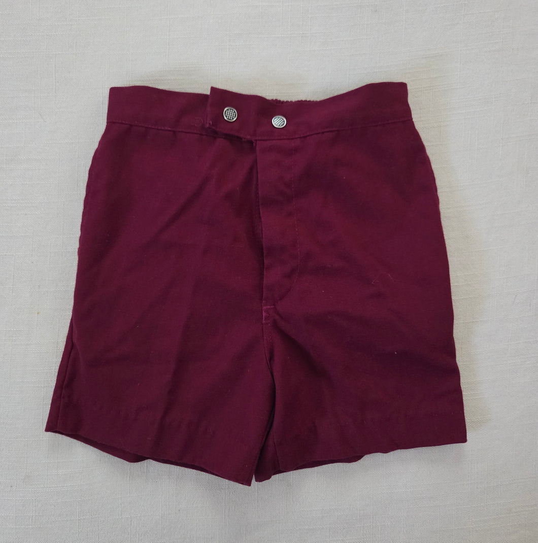 Vintage 60s Maroon Shorts 3t/4t
