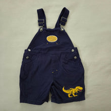 Load image into Gallery viewer, Vintage Dinosaur Navy Shortalls 4t
