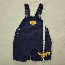 Load image into Gallery viewer, Vintage Dinosaur Navy Shortalls 4t
