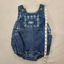 Load image into Gallery viewer, Vintage Denim + Plaid Bubble 12 months
