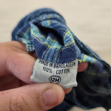 Load image into Gallery viewer, Vintage Denim + Plaid Bubble 12 months
