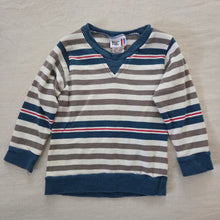 Load image into Gallery viewer, Vintage Gray/Blue Striped Long Sleeve 2t
