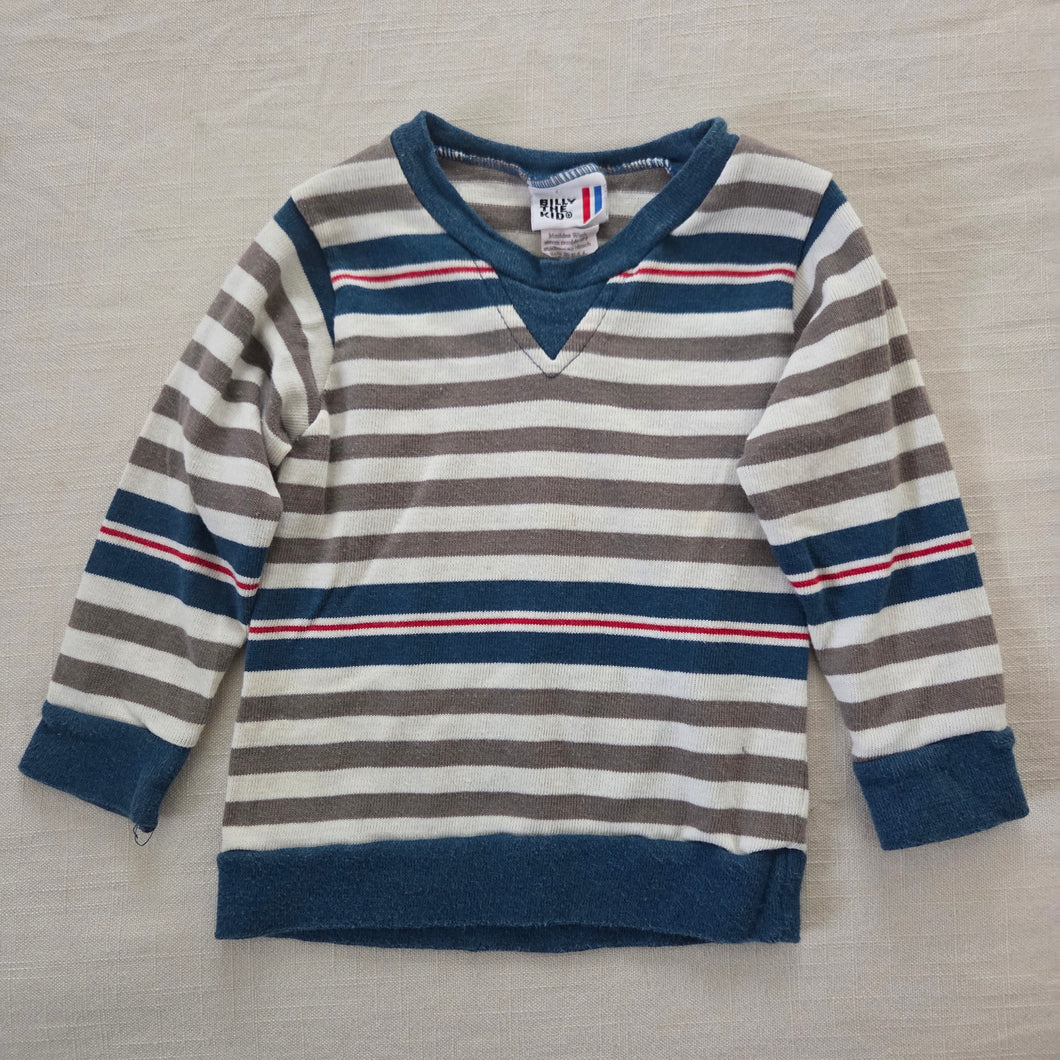 Vintage Gray/Blue Striped Long Sleeve 2t