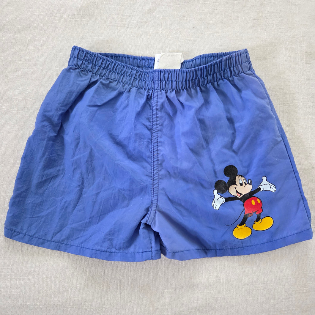 Vintage Mickey Mouse Blue Swim Trunks kids 6/7
