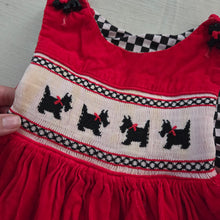 Load image into Gallery viewer, Vintage Scotty Smocked Red Dress 3t/4t
