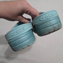 Load image into Gallery viewer, Crocs Glittery Blue Shoes kids 13
