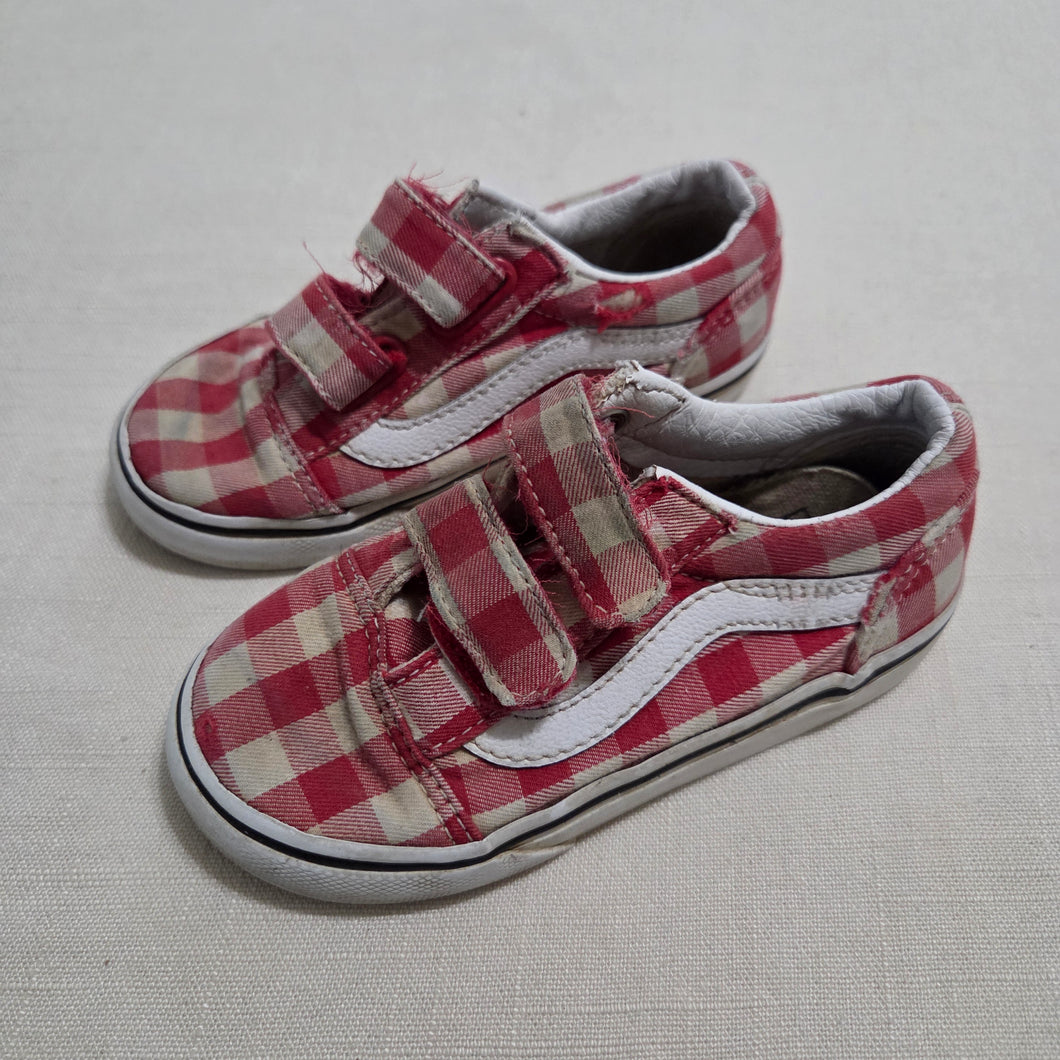 VANS Red Gingham Velcro Shoes toddler 8