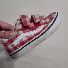 Load image into Gallery viewer, VANS Red Gingham Velcro Shoes toddler 8
