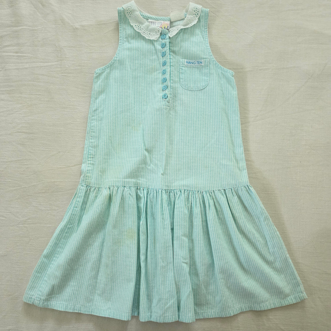 Vintage Blue Striped Sleeveless Dress 9/10